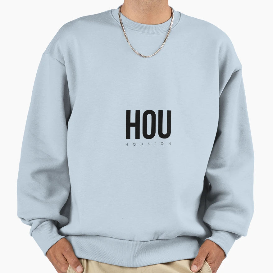 Hou Houston Airport Code Sweatshirt - Unique Graphic Unisex - T-Shirt, Sweatshirt, Hoodie