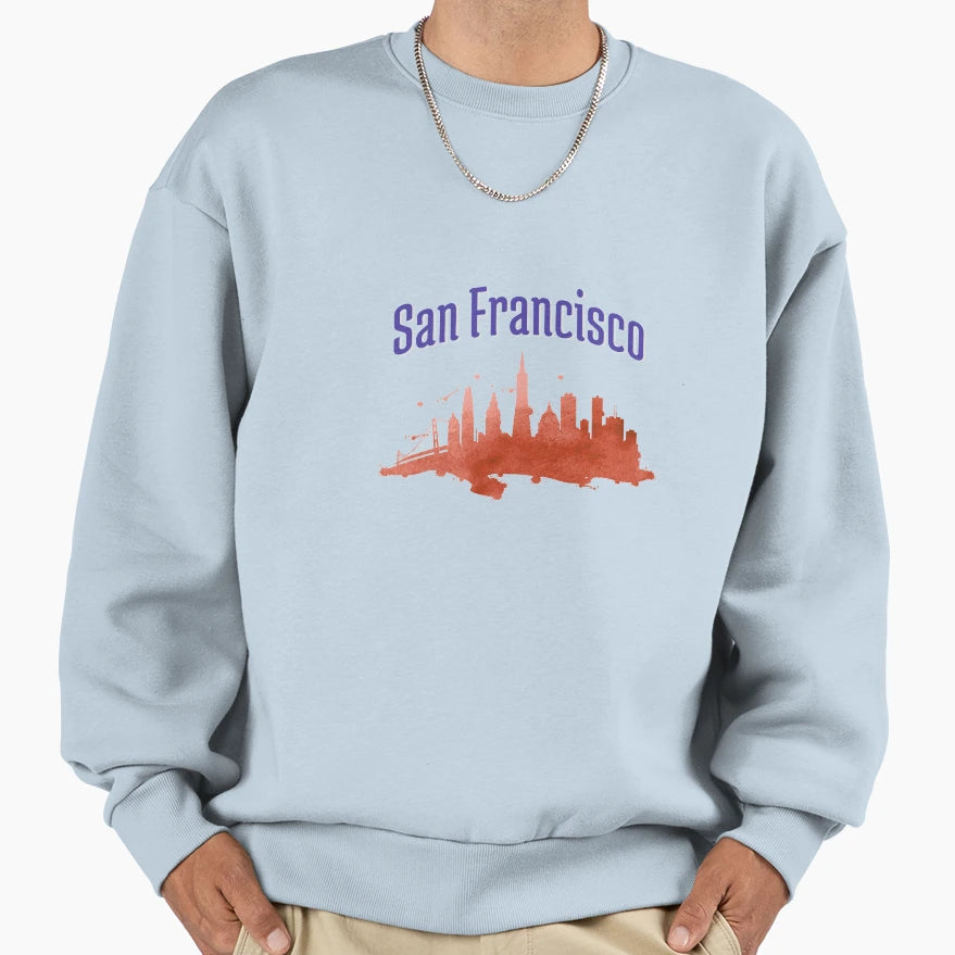 San Francisco Cityscape Sweatshirt - Aesthetic Graphic for Adults - T-Shirt, Sweatshirt, Hoodie