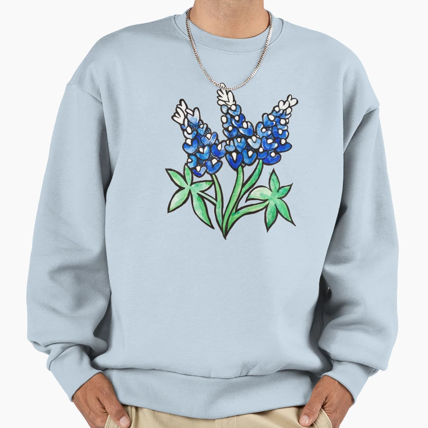 Texas Bluebonnets Sweatshirt - Minimalist Print Unisex - T-Shirt, Sweatshirt, Hoodie