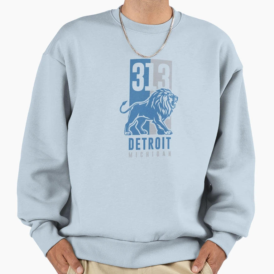 313 Lions Sweatshirt - Trendy Graphic for Adults - T-Shirt, Sweatshirt, Hoodie
