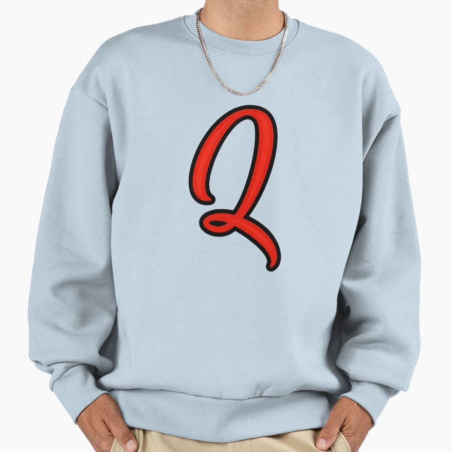 Initial Monogram Q Sweatshirt - Unique Graphic for Adults - T-Shirt, Sweatshirt, Hoodie