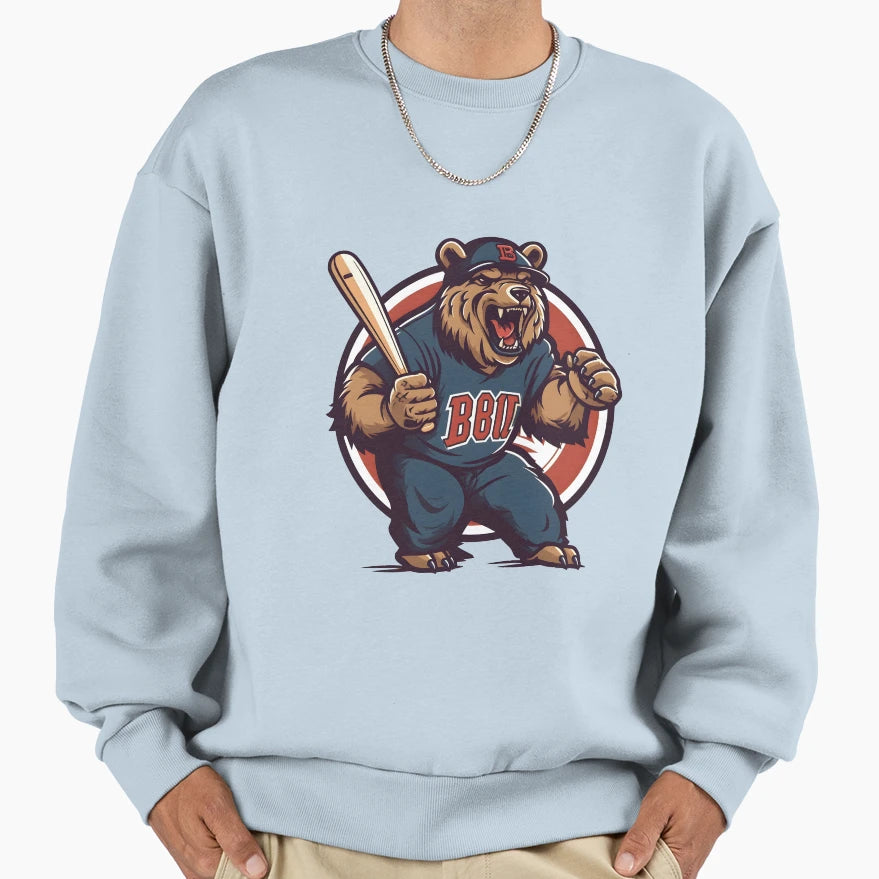 Bear League Baseball Sweatshirt - Unique Graphic Unisex - T-Shirt, Sweatshirt, Hoodie