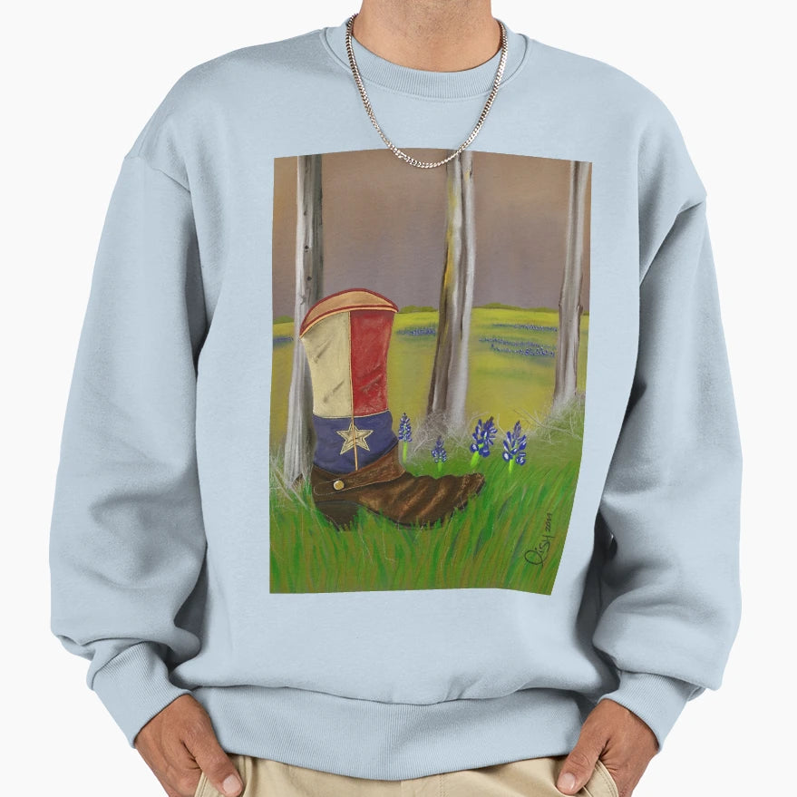 Lonestar Boot Sweatshirt - Minimalist Print Unisex - T-Shirt, Sweatshirt, Hoodie