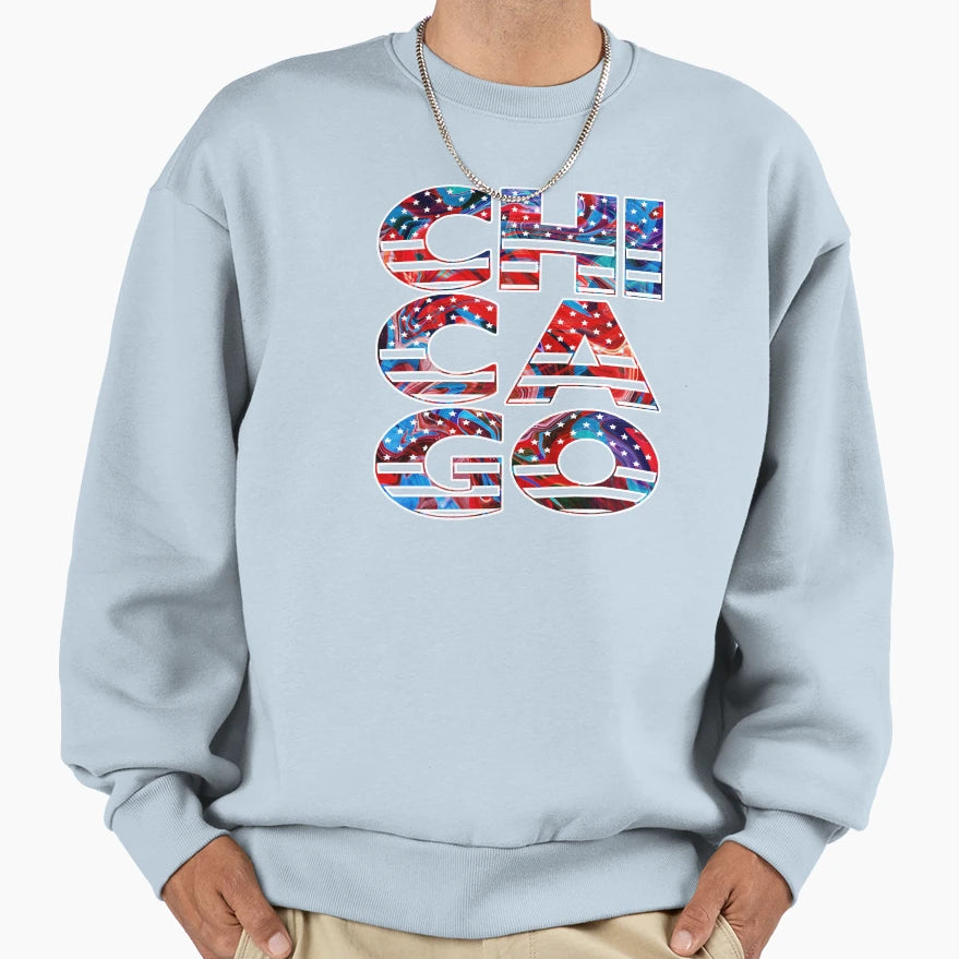 Chicago Sweatshirt - Custom Art Print Men Women - T-Shirt, Sweatshirt, Hoodie