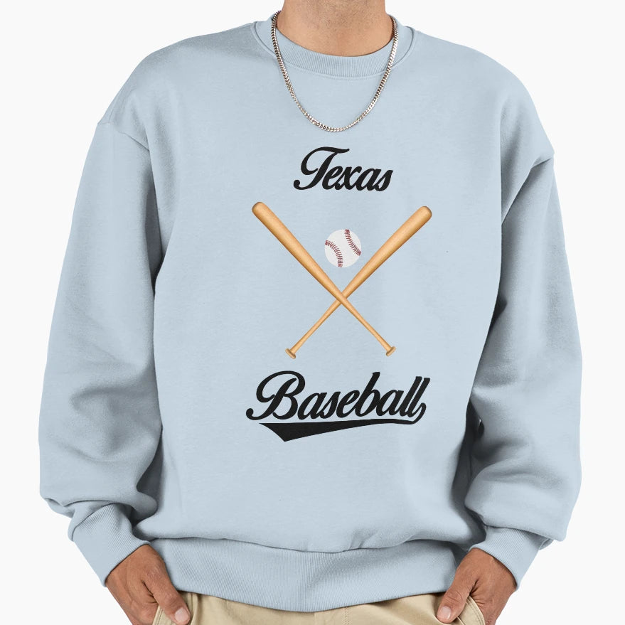 Texas Baseball And T-Shirt - Custom Art Print Unisex - T-Shirt, Sweatshirt, Hoodie