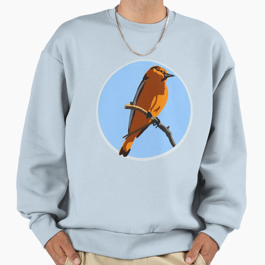 Orange Oriole Bird Keeping Watch Sweatshirt - Fun Novelty Design Men Women - T-Shirt, Sweatshirt, Hoodie