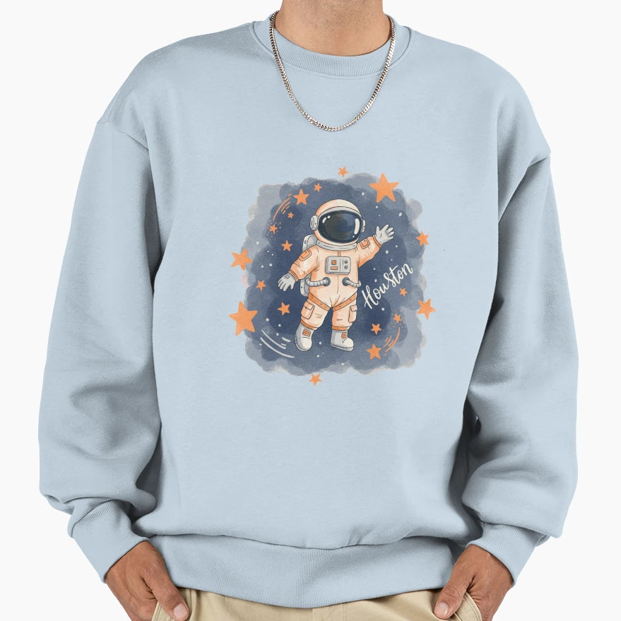 Houston Baseball Astronaut Sweatshirt - Custom Art Print for Adults - T-Shirt, Sweatshirt, Hoodie