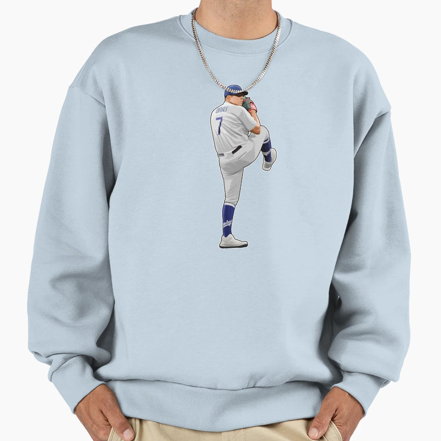 Julio Urias 7 Ready Pitch Sweatshirt - Custom Art Print Men Women - T-Shirt, Sweatshirt, Hoodie