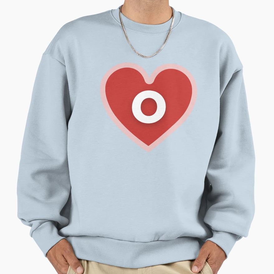 I Heart O Sweatshirt - Unique Graphic for Adults - T-Shirt, Sweatshirt, Hoodie