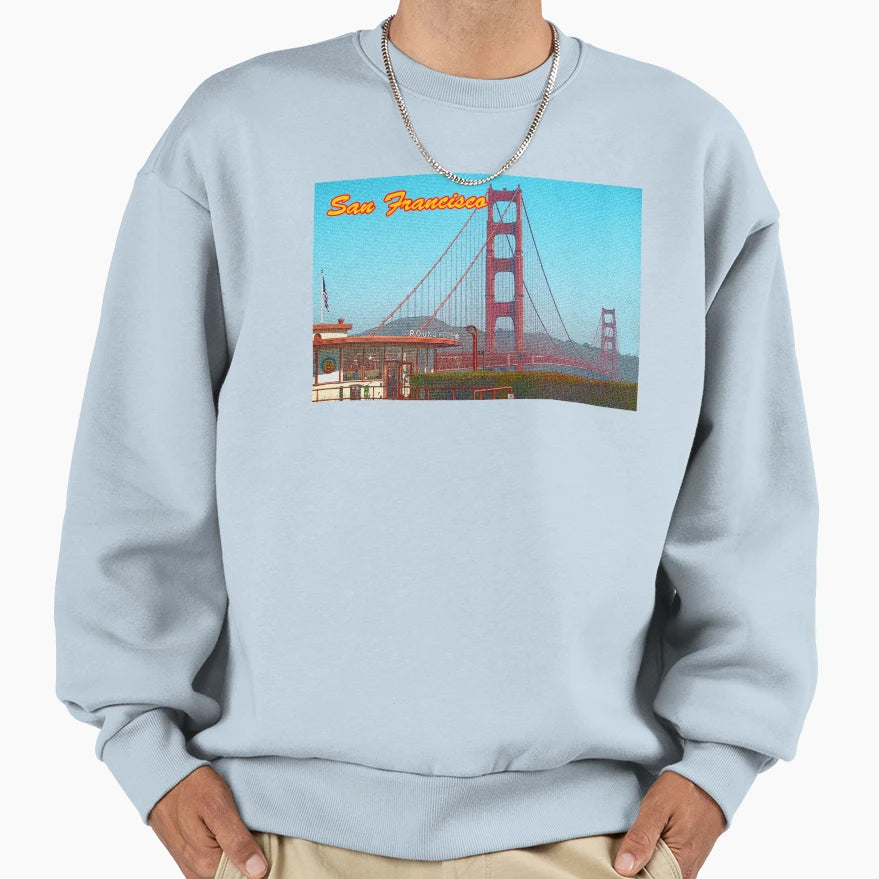 San Francisco Textured Sweatshirt - Custom Art Print Men Women - T-Shirt, Sweatshirt, Hoodie