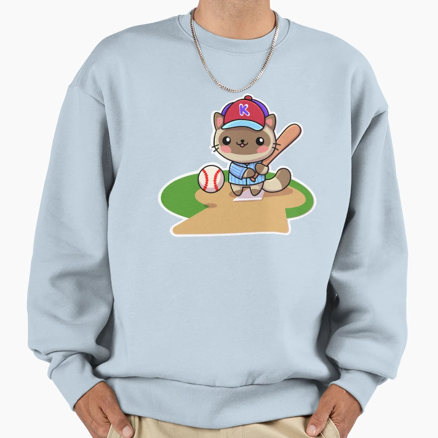 4 Baseball Cat Sweatshirt - Novelty Apparel for Adults - T-Shirt, Sweatshirt, Hoodie