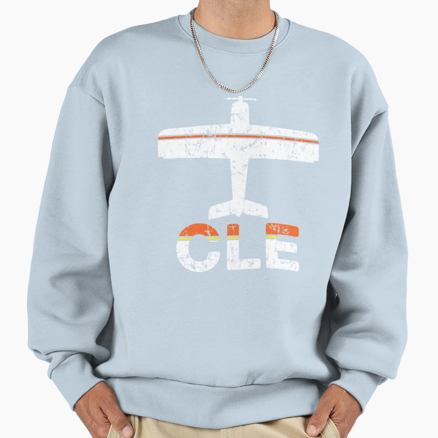 Fly Cleveland Cle Airport Sweatshirt - Novelty Apparel Unisex - T-Shirt, Sweatshirt, Hoodie