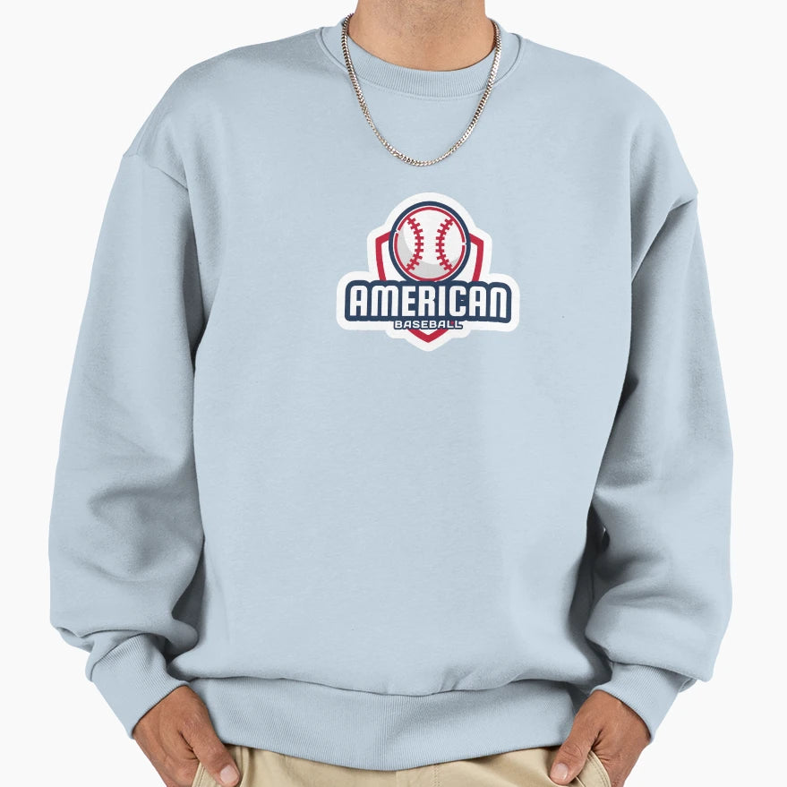 American Baseball Sweatshirt - Casual Everyday Wear Unisex - T-Shirt, Sweatshirt, Hoodie