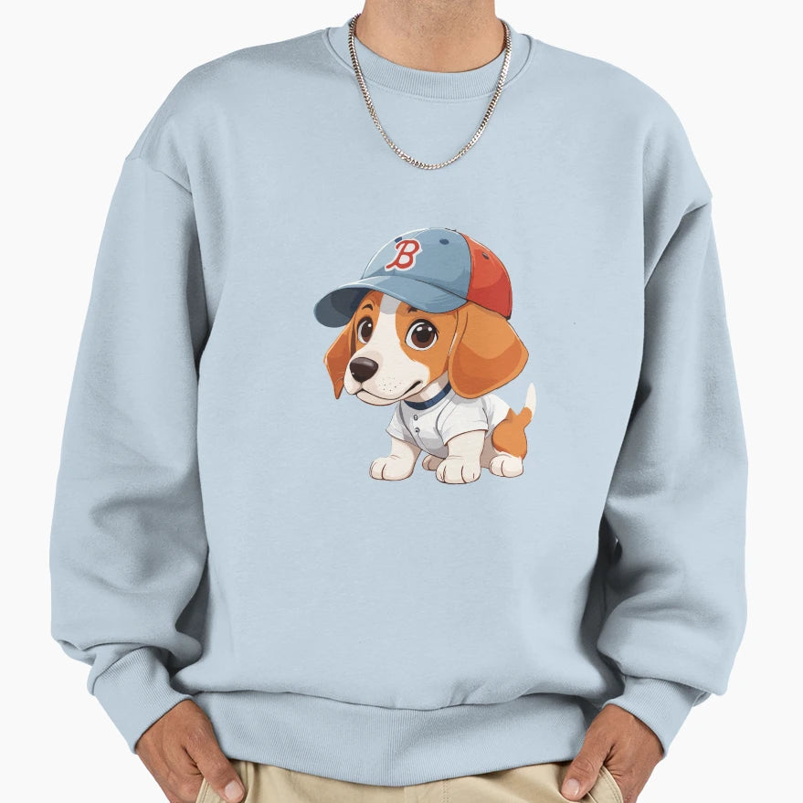 Litte Baseball Beagle Sweatshirt - Novelty Apparel Men Women - T-Shirt, Sweatshirt, Hoodie