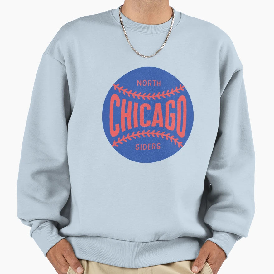 Chicago Baseball Ball Stitching Sweatshirt - Minimalist Print for Adults - T-Shirt, Sweatshirt, Hoodie
