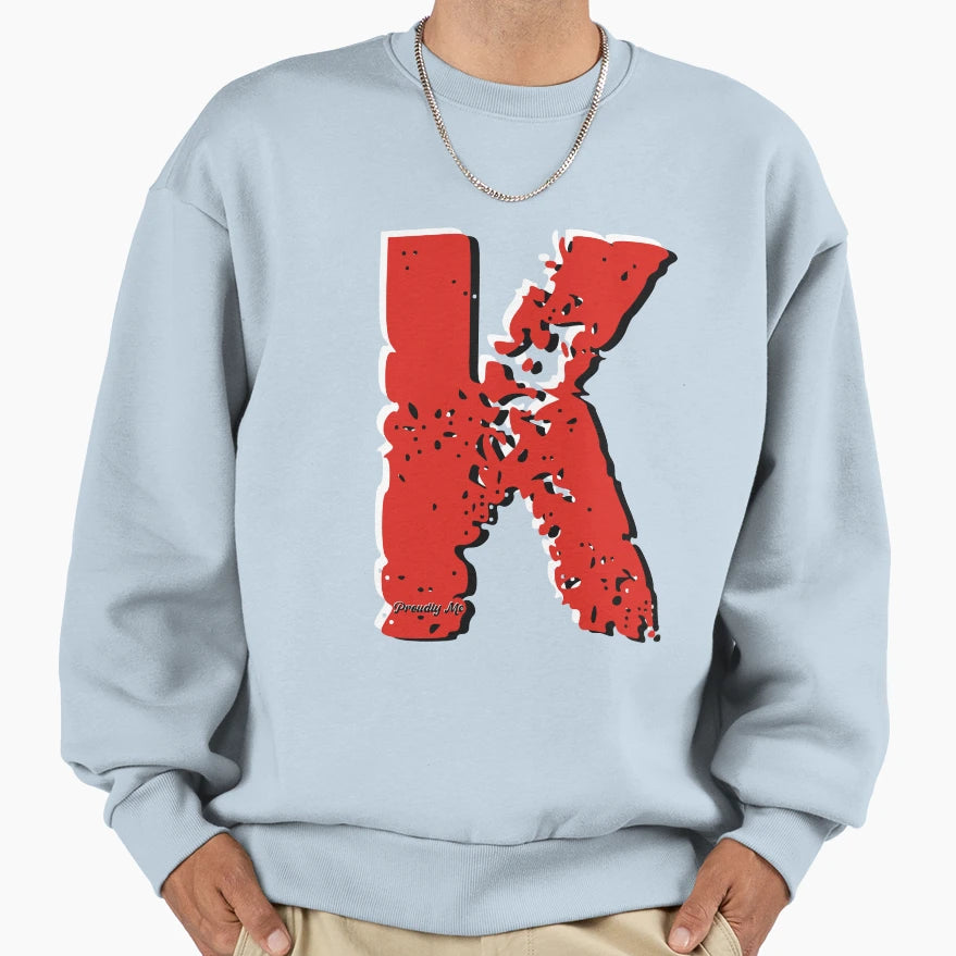Initials K Sweatshirt - Custom Art Print for Adults - T-Shirt, Sweatshirt, Hoodie
