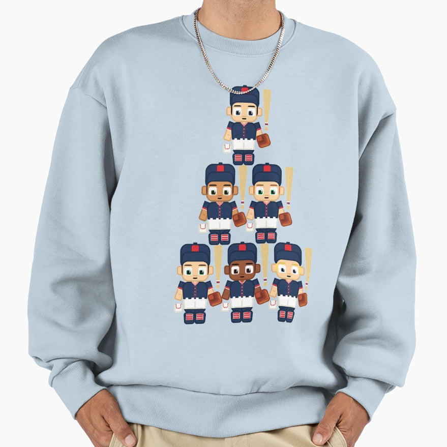 Baseball Navy White And Red Super Sweatshirt - Novelty Apparel Men Women - T-Shirt, Sweatshirt, Hoodie