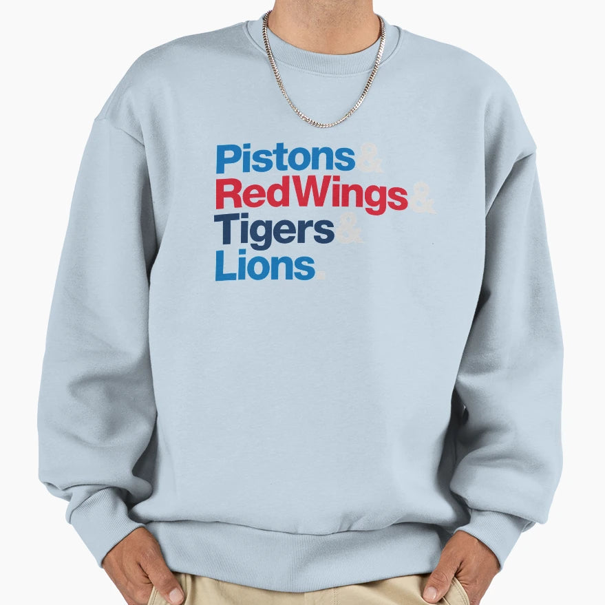 Detroit Sports Teams Sweatshirt - Casual Everyday Wear Unisex - T-Shirt, Sweatshirt, Hoodie
