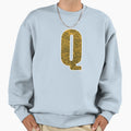 Letter Q Yellow And Gold Water Wave Sweatshirt - Aesthetic Graphic Unisex - T-Shirt, Sweatshirt, Hoodie