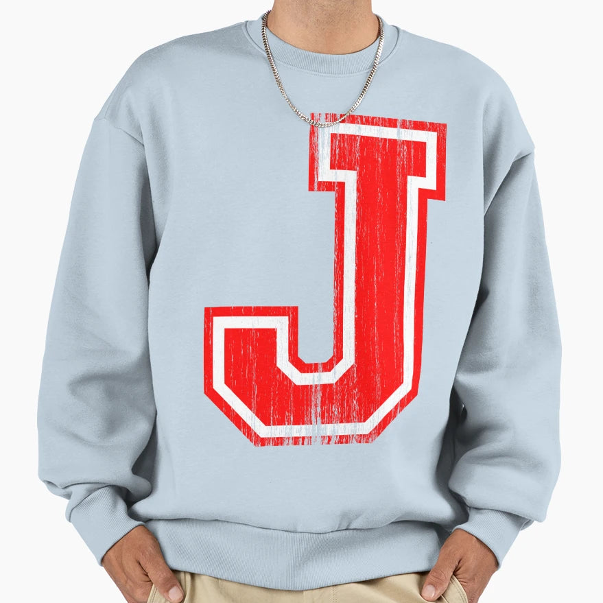 Big Red Letter J Sweatshirt - Aesthetic Graphic for Adults - T-Shirt, Sweatshirt, Hoodie
