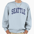 Seattle Wa And College Font Curved Sweatshirt - Graphic Print Unisex - T-Shirt, Sweatshirt, Hoodie