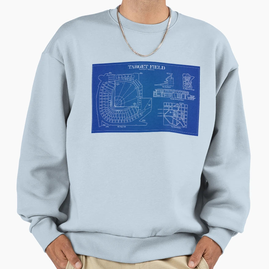 Target Field Blueprint Sweatshirt - Aesthetic Graphic Men Women - T-Shirt, Sweatshirt, Hoodie