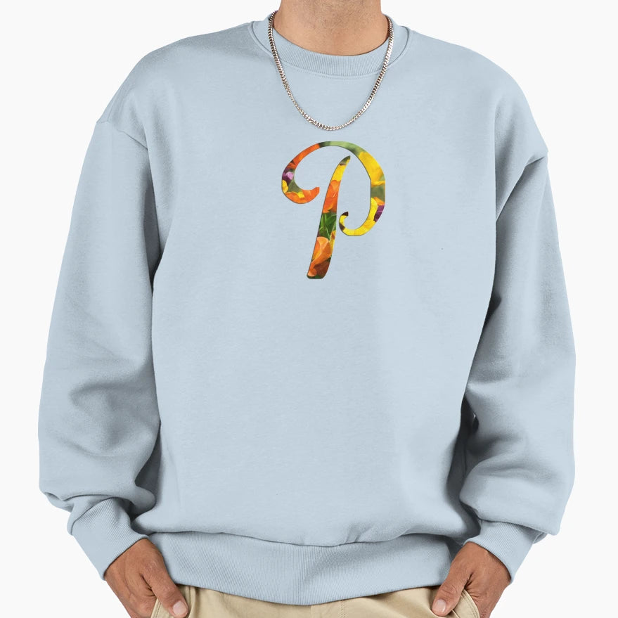 Floral P Sweatshirt - Trendy Graphic Men Women - T-Shirt, Sweatshirt, Hoodie