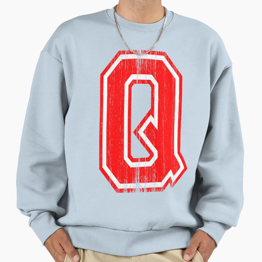 Big Red Letter Q Sweatshirt - Graphic Print Unisex - T-Shirt, Sweatshirt, Hoodie