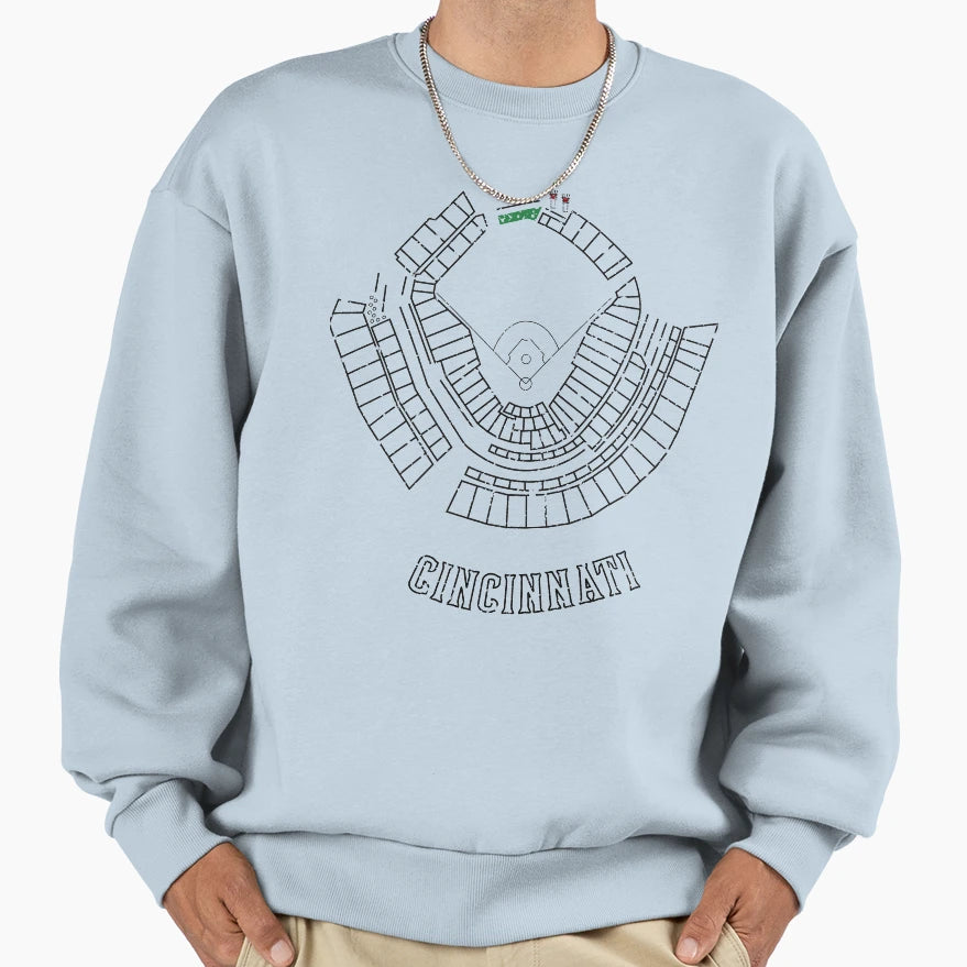Great American Ball Park Sweatshirt - Minimalist Print for Adults - T-Shirt, Sweatshirt, Hoodie