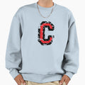 Letter C Distressed Two Color Black Sweatshirt - Trendy Graphic Men Women - T-Shirt, Sweatshirt, Hoodie