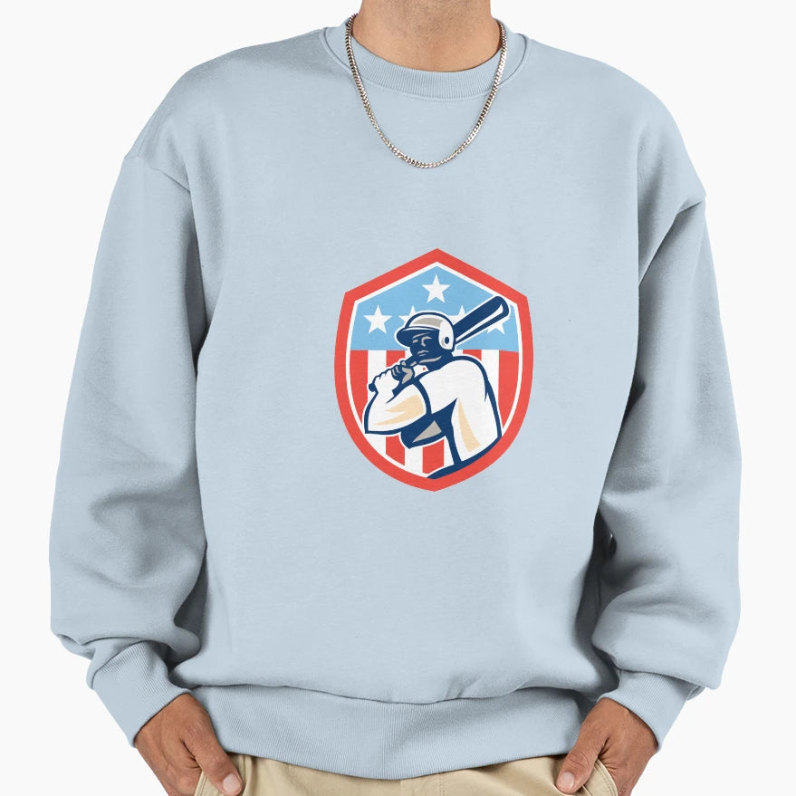 American Baseball Batter Hitter Sweatshirt - Novelty Apparel Men Women - T-Shirt, Sweatshirt, Hoodie