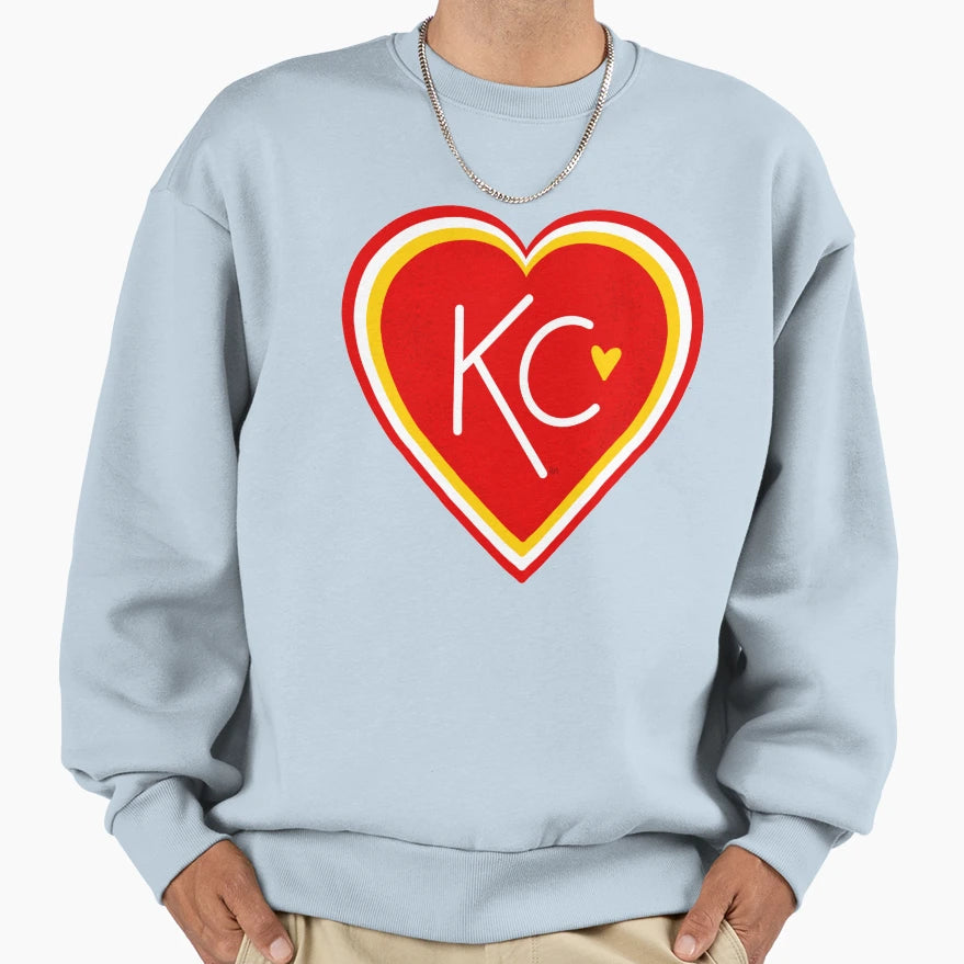 Kc Love Red Yellow Sweatshirt - Casual Everyday Wear Unisex - T-Shirt, Sweatshirt, Hoodie