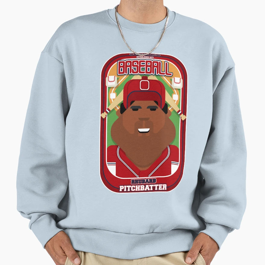 Baseball Red Blue White Sweatshirt - Casual Everyday Wear for Adults - T-Shirt, Sweatshirt, Hoodie