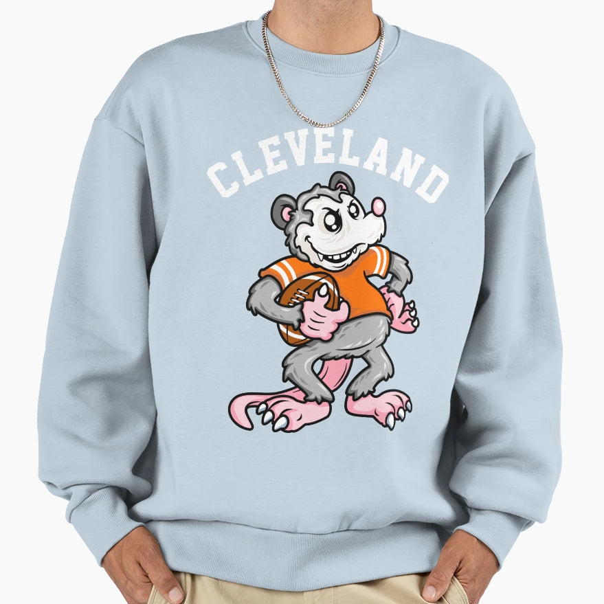 Cleveland Football Rally Possum Sweatshirt - Fun Novelty Design for Adults - T-Shirt, Sweatshirt, Hoodie