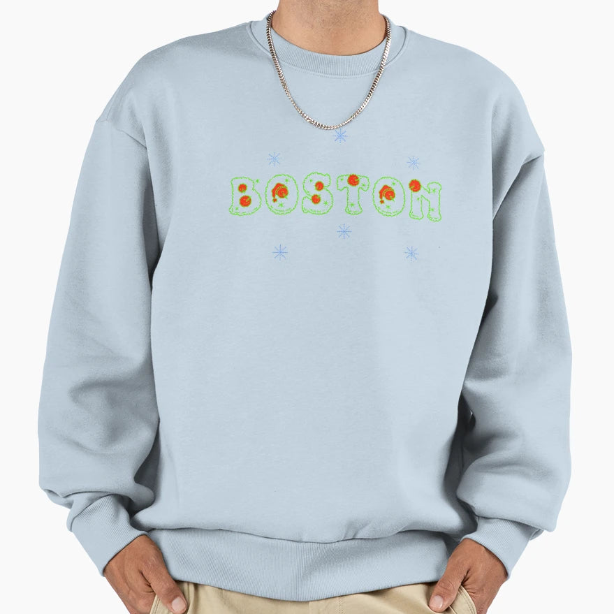 Boston Massachusetts Ma Snowman Sweatshirt - Unique Graphic for Adults - T-Shirt, Sweatshirt, Hoodie