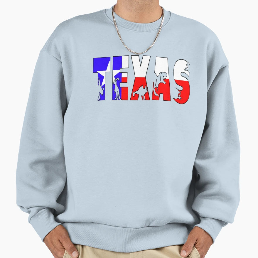 Texas Dinos Sweatshirt - Minimalist Print for Adults - T-Shirt, Sweatshirt, Hoodie
