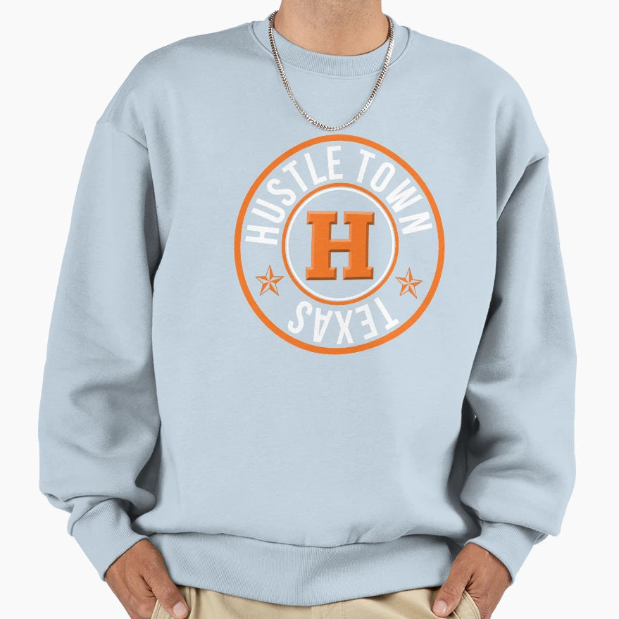Hustle Town Texas Sweatshirt - Graphic Print for Adults - T-Shirt, Sweatshirt, Hoodie