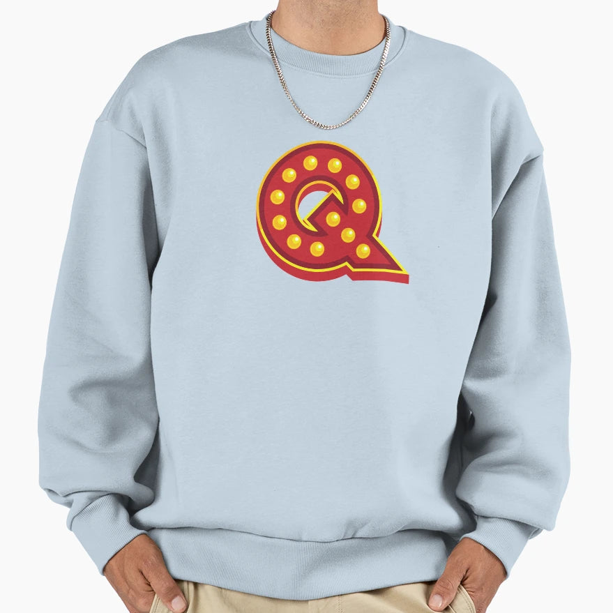 Letter Q Disco Sweatshirt - Aesthetic Graphic Unisex - T-Shirt, Sweatshirt, Hoodie