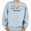 Peace Love Baseball Houston Sweatshirt - Casual Everyday Wear Men Women - T-Shirt, Sweatshirt, Hoodie