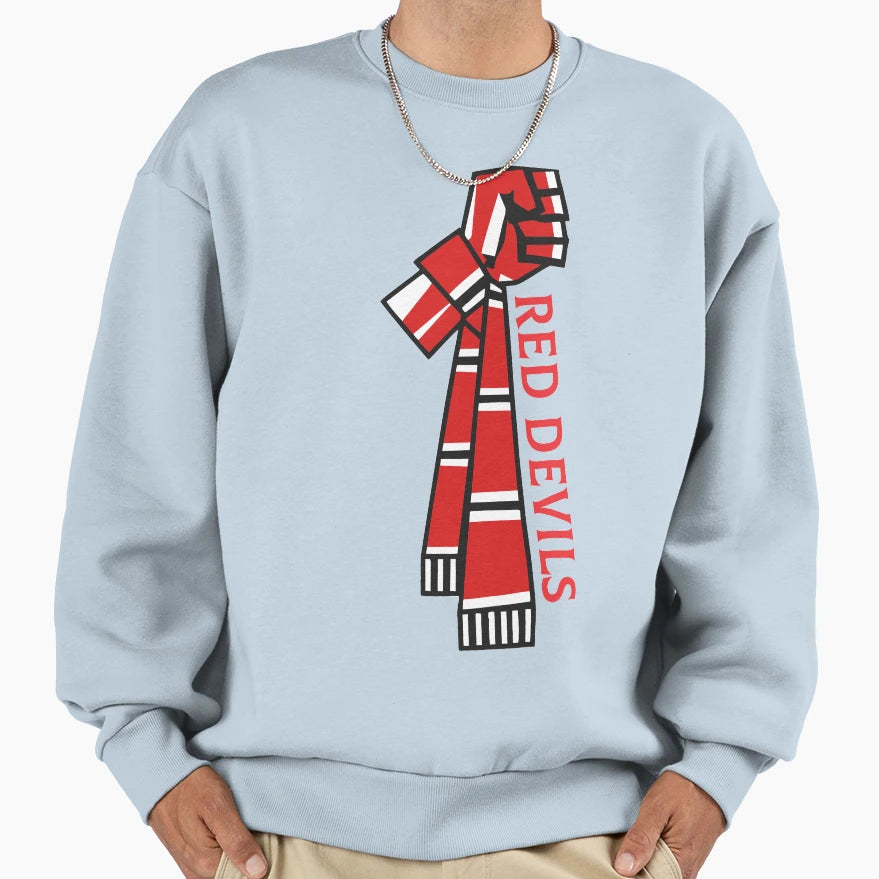 Manchester United Scarf Fan Sweatshirt - Casual Everyday Wear for Adults - T-Shirt, Sweatshirt, Hoodie