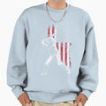 American Flag Baseball Player Batter Sweatshirt - Unique Graphic for Adults - T-Shirt, Sweatshirt, Hoodie