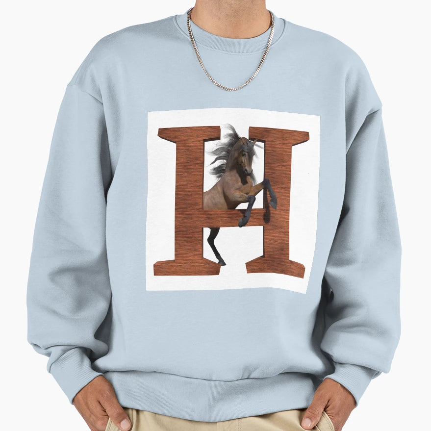 H Is Horse Sweatshirt - Novelty Apparel Men Women - T-Shirt, Sweatshirt, Hoodie