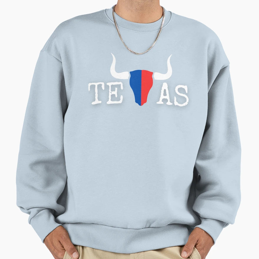 Spirit Texas Usa Bull Sweatshirt - Fun Novelty Design Unisex - T-Shirt, Sweatshirt, Hoodie