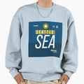 Seattle Sea Luggage Tag Airport Sweatshirt - Fun Novelty Design Unisex - T-Shirt, Sweatshirt, Hoodie