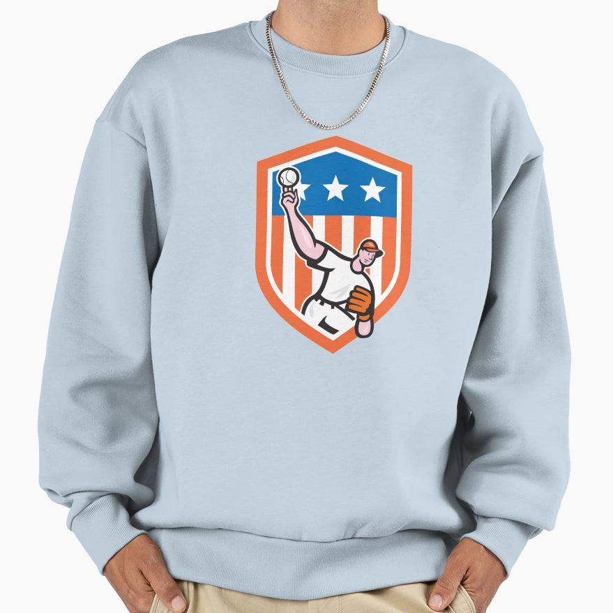 Baseball Pitcher Throw Ball Sweatshirt - Fun Novelty Design for Adults - T-Shirt, Sweatshirt, Hoodie