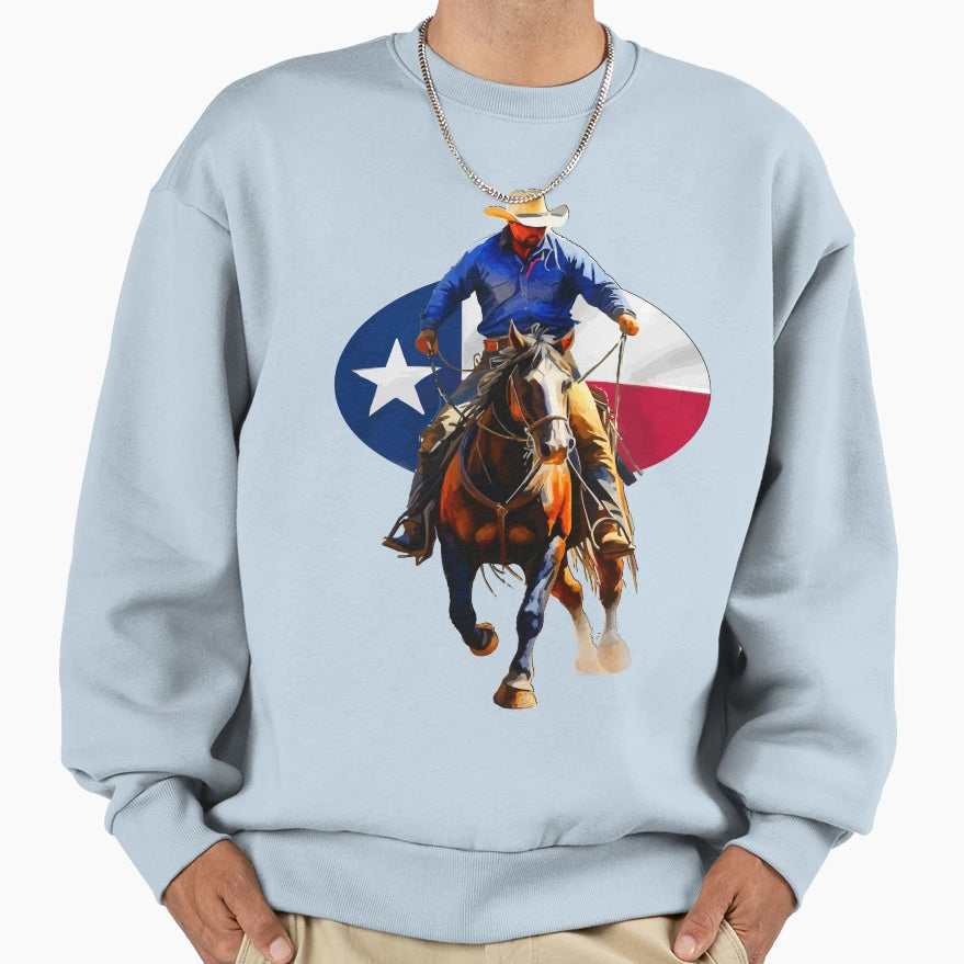 Texas Rodeo Cowboy Mustang Sweatshirt - Aesthetic Graphic Unisex - T-Shirt, Sweatshirt, Hoodie