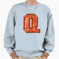 Letter Art Orange Pixel Pattern Q Sweatshirt - Graphic Print Men Women - T-Shirt, Sweatshirt, Hoodie