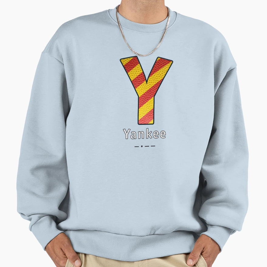 Yankee Navy Alphabet Leather Sweatshirt - Novelty Apparel for Adults - T-Shirt, Sweatshirt, Hoodie