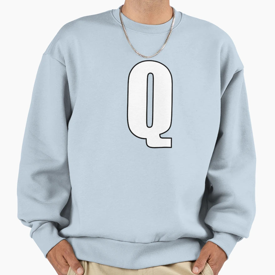Letter Q Monogram Letter Art Simple Sweatshirt - Novelty Apparel Men Women - T-Shirt, Sweatshirt, Hoodie