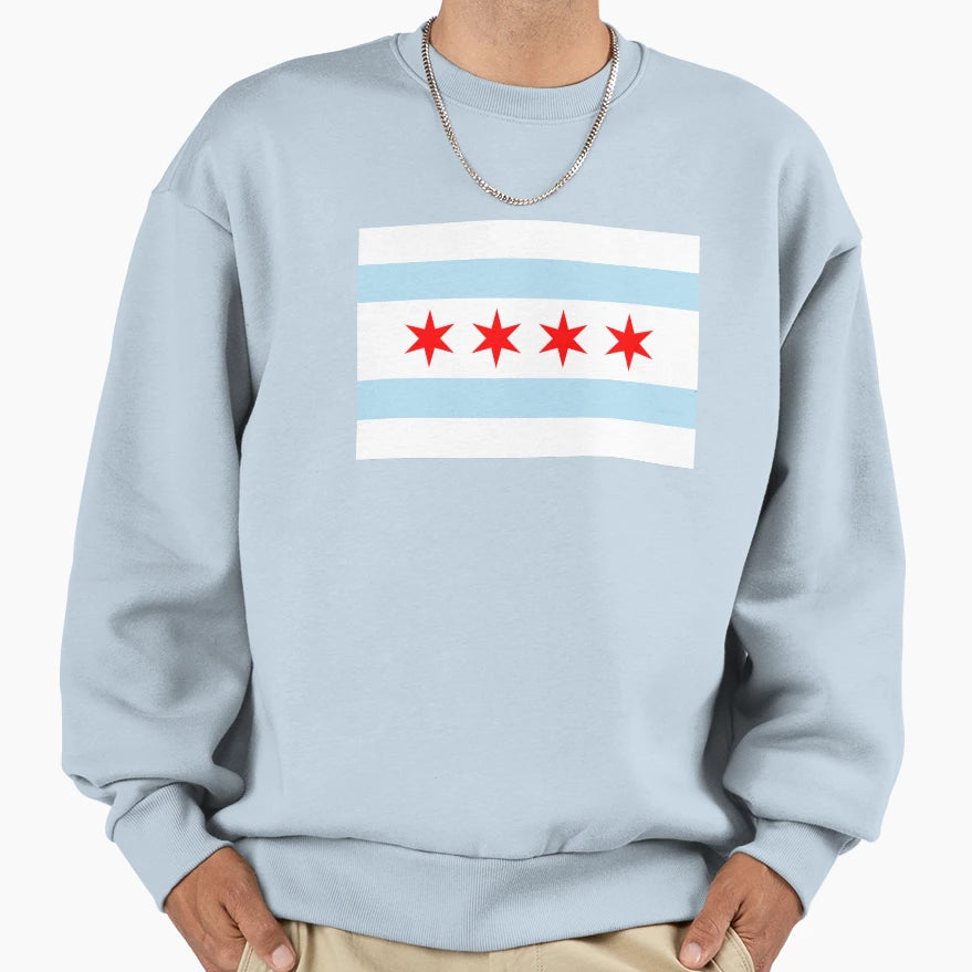 Flag Chicago Sweatshirt - Novelty Apparel Men Women - T-Shirt, Sweatshirt, Hoodie